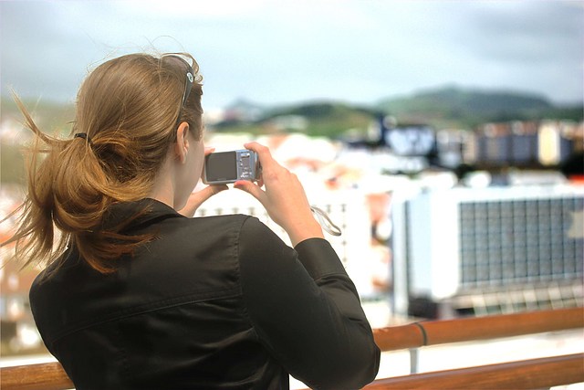 Jamie snapping a photo of the São Miguel coast