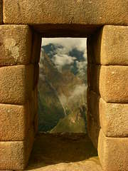 Looking out of Machu Picchu
