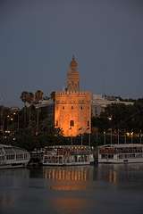 Torre del Oro  2, Evening from Calle Betis